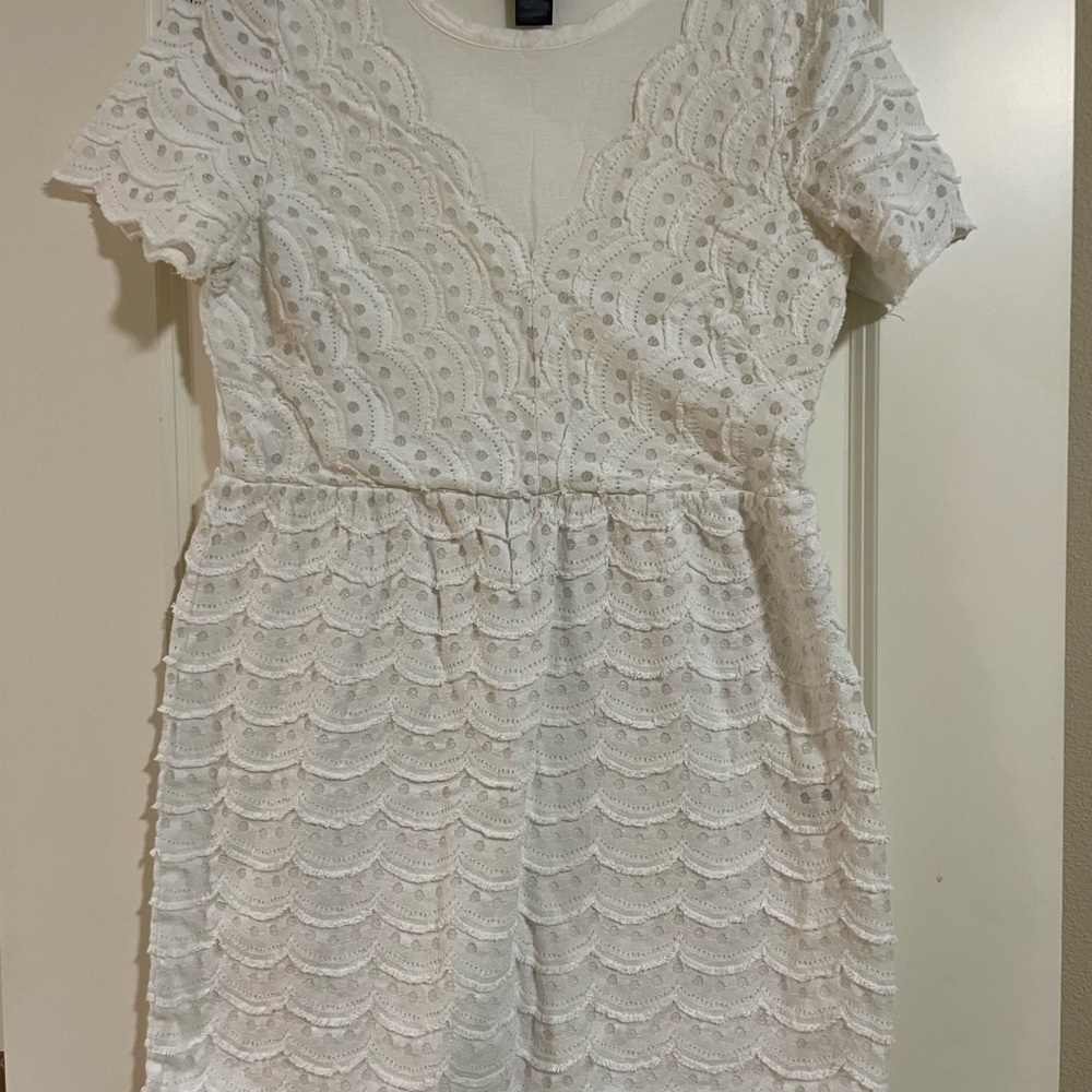 Marc by Mark Jacobs Scalloped White Dress Large